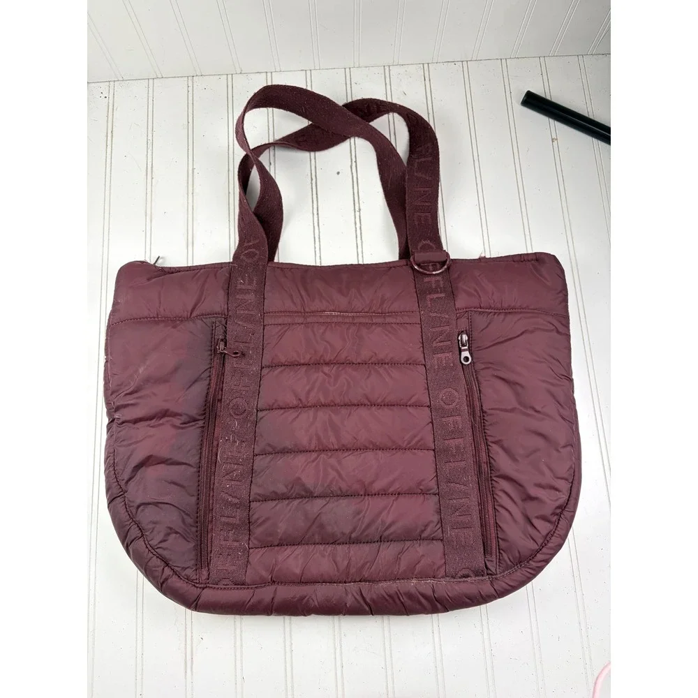 OFFLINE By Aerie Puff Love Tote Royal Berry Gym Travel Bag